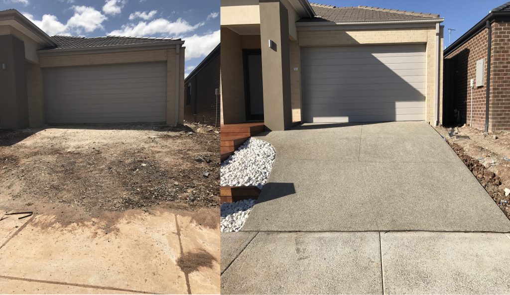 Driveway Before and After Exposed Type 13 Everlast Services