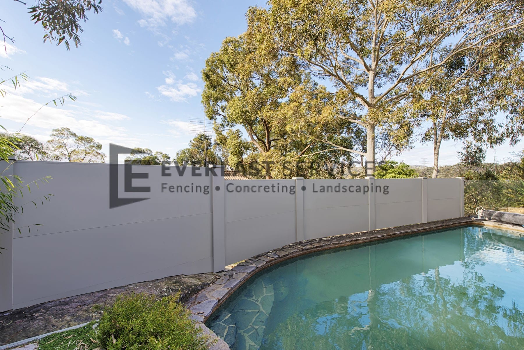 Swimming-Pool-Backyard-Fence-Large-Trees - Everlast Services