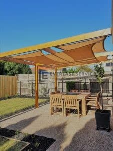Closed Shot of Tarp Pergola