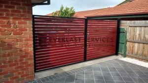 Steel Gates with timber slats Melbourne 