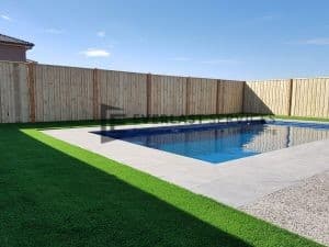 Landscaping - Bluestone Coping, Synthetic Grass and Pool